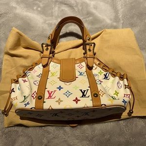 SOLD - Louis Vuitton white multicolor collectors series with gold trim